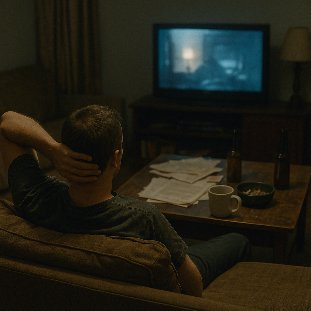 Reflecting on the couch